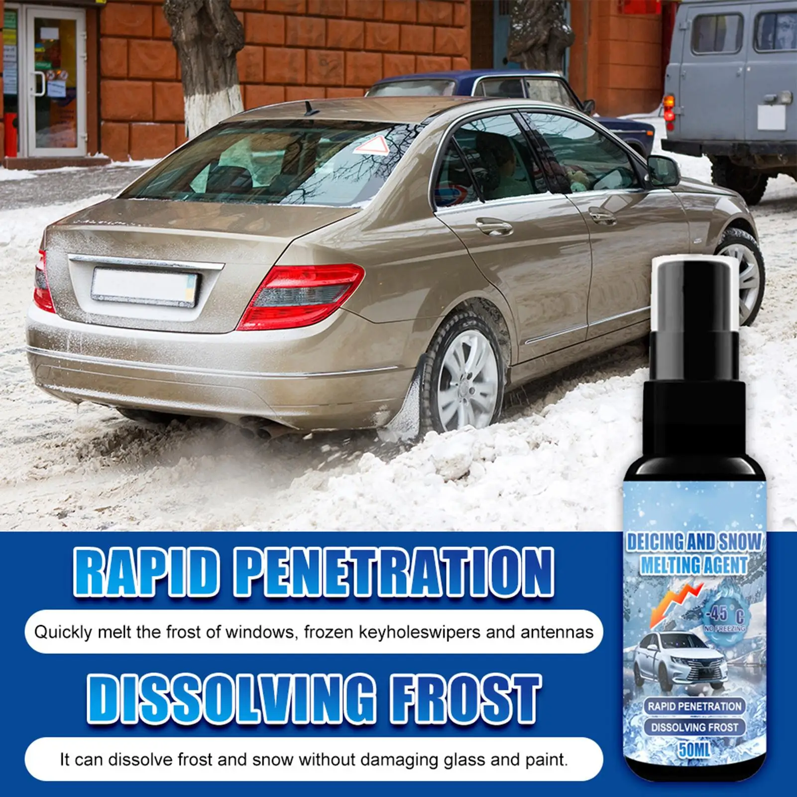 

Snow Remover Deicing Tool Removal Car Glass Window Windshield Ice Cleaner Spray