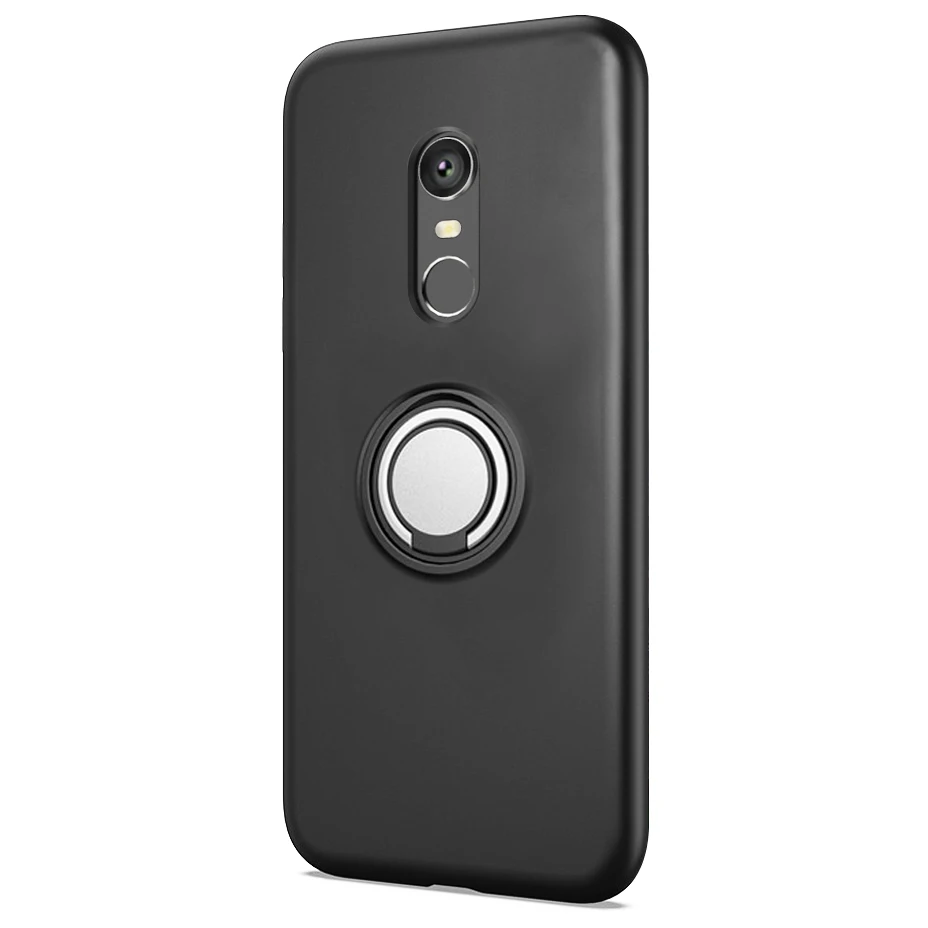 Black -Finger Ring 2 Чехол для Xiaomi Redmi 5 Plus, чехол для Redmi 5 Plus, автомобильный держатель, магнитный кольцевой кронштейн, защитный чехол для Redmi 5 Plus, чехол для телефона s - Цвет: Black -Finger Ring 2