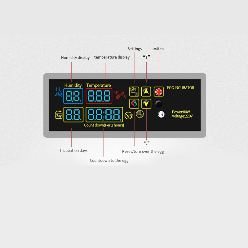 

Exhaust Fan Button Switch with Motor Temperature Control Humidity Diaplay Hatching Incubator Controller Set Pet Supplies Poultry