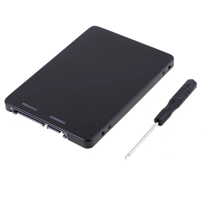 1 шт. Черный алюминиевый сплав металла mSATA SSD до 2," Корпус SATA конвертерная плата адаптера SSD чехол инструмент