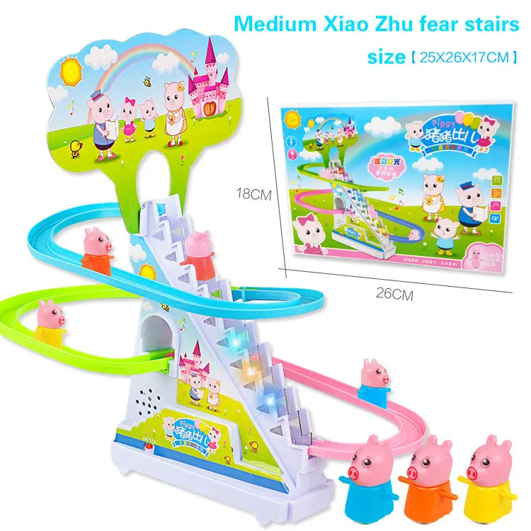 AOSST Милая свинья ползающая лестница детские игрушки головоломка Пингвин слайд электрические вагоны с музыкой большой размер игрушки для детей