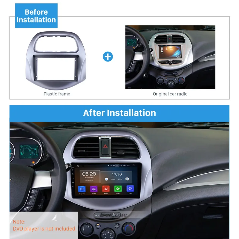 Seicane Double Din 9 дюймов для Daewoo Matiz/Chevrolet Spark/Baic/Beat фасции рамка Даш монтажный комплект отделка панели