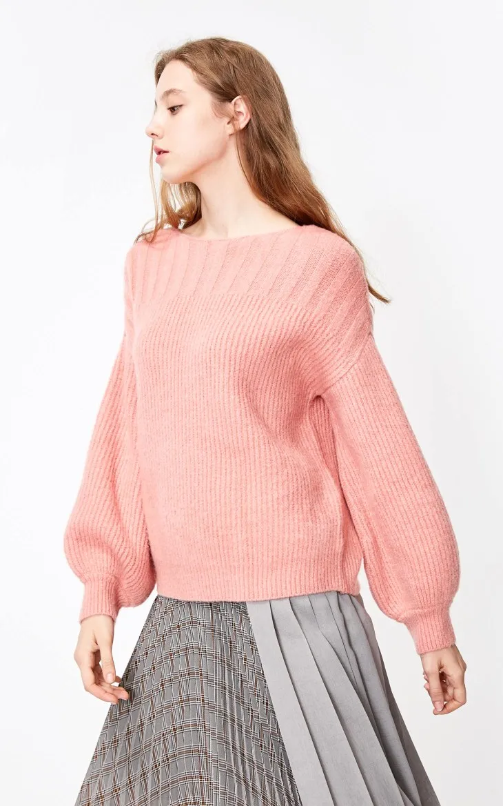 О товаре Для женщин заниженной линией плеч Фонари свитер с длинными рукавами и | 318413530
