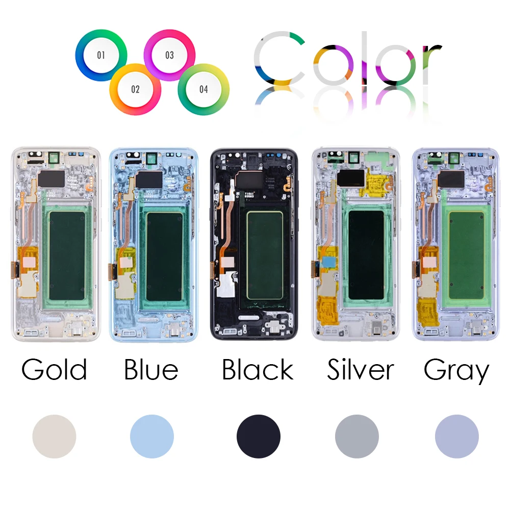 

AMOLED 5.8" For SAMSUNG Galaxy S8 LCD Display Touch Screen with Frame G950F Digitizer For SAMSUNG S8 Display LCD G950 replace