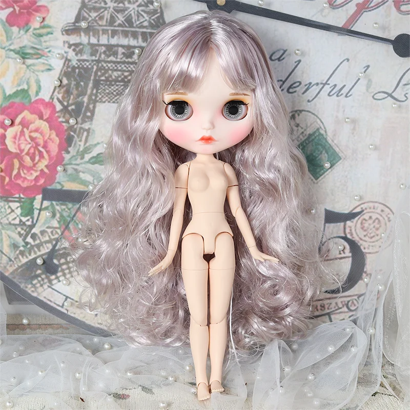 Blyth кукла 19 Объединенный корпус модный парик белая кожа ледяной BJD 30 см 1/6 ню фабричные игрушки подарок специальная цена на продажу - Цвет: Синий