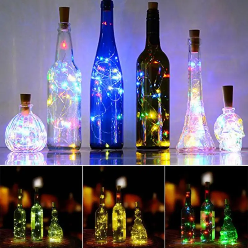 

7 Colors Reusable Durable 2M 20LED Beads Christmas Birthday Wedding Party Decoration Wine Corks Fairy String Light Lamp