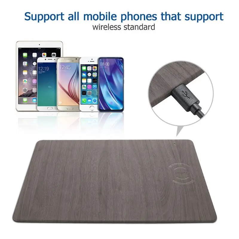 Мобильный телефон Qi Беспроводное зарядное устройство Зарядка коврик для мыши Коврик для Apple samsung Xiaomi