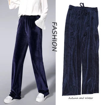 

Women's Pants 2019 Autumn and Winter Wide Leg Pants Femme Sun Velvet Loose Casual Pants for Women