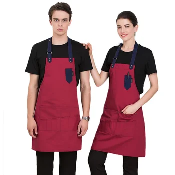 

Unisex Chef Waiter Cafe Restaurant Cooking Kitchen Apron Adjustable Aprons With Pockets Bibs Pinafore