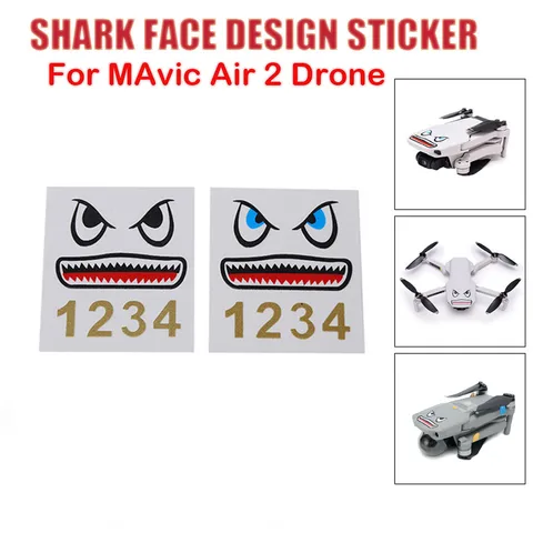 Shark Face Design Sticker Decal Skin DIY Accessory For DJI Mavic Air 2 RC Drone For DJI SPARK Mavic 2 Mavic 2 Pro Mavic Air Shark Face Design Sticker Decal Skin DIY Accessory For DJI Mavic Air 2 RC Drone For DJI SPARK Mavic 2 Mavic 2 Pro Mavic Air