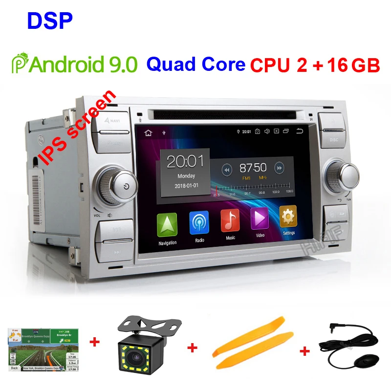 DSP ips Android 9,0 2 din автомобильный DVD для Ford Mondeo S-max Focus C-MAX Galaxy Fiesta transit Fusion подключение мультимедийного Проигрывателя - Цвет: 2G RAM 16G ROM DSP