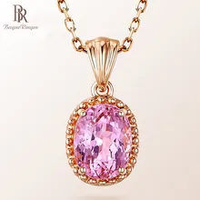 Элегантный кулон Bague Ringen в овальной форме, ожерелье для женщин, розовое золото, серебро, 925, ювелирное изделие, Сакура, розовый турмалин, аксессуары