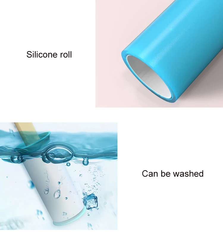 Lint Roller Reusable Washable Pet Hair Remover Lint Remover Sticky Silicone Dust Wiper Cleaning Brush Tools For Pet Cloth Carpet
