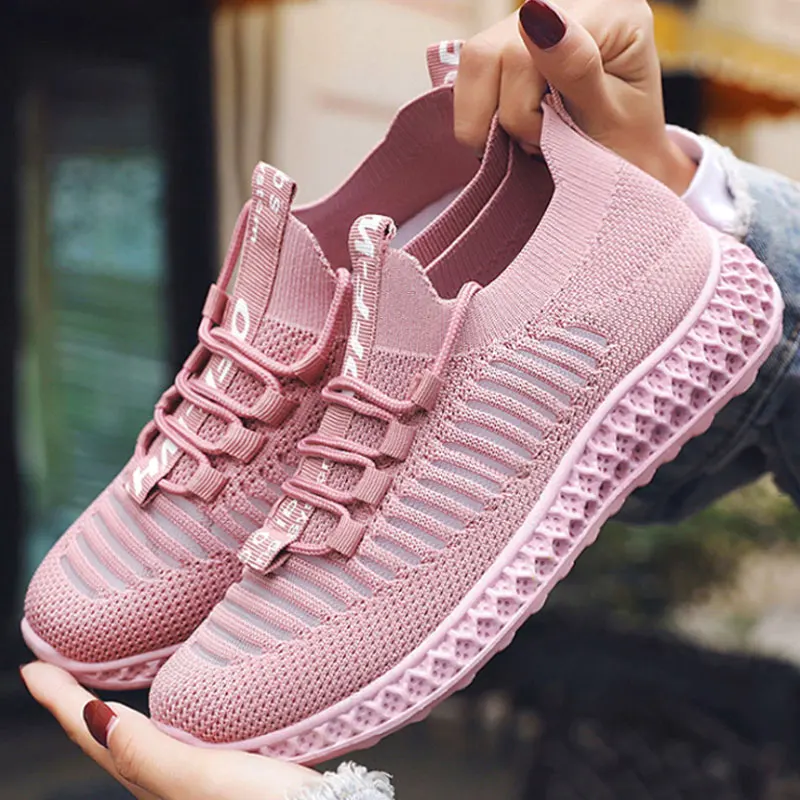 Casual Sneakers For Women Mesh Platform Breathable White Sport