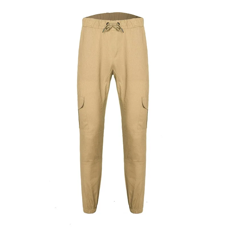 Мужские повседневные однотонные спортивные штаны с несколькими карманами для бега, мужские брюки-карго, Осень-зима, обтягивающие спортивные штаны для бега, мужские брюки
