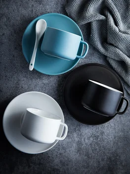 

Nordic Style Porcelain Handmade Ceramic Mug and Spoon Plain White Coffee Mugs for Couple Canecas Tea Coffee Work Cup II50MKB