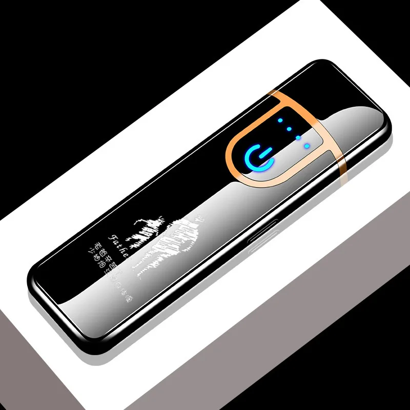 father Новая Металлическая USB Зажигалка Мини сенсорные электрические зажигалки для сигарет ветрозащитная электронная перезаряжаемая Зажигалка гаджеты для мужчин - Цвет: father