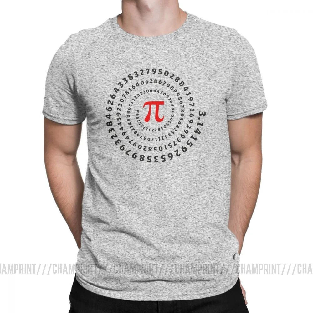 Мужская футболка Pi Pie Science mathemics Math, Забавные футболки с коротким рукавом, с круглым вырезом, хлопок, Подарок, Идея, футболка - Цвет: Серый