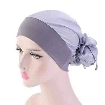 

Women Satin Printed Turban Hat Muslim Hijab Pastoral Style Bandana Cap Elastic Long Hair Band Head Wraps Indian Female Headscarf