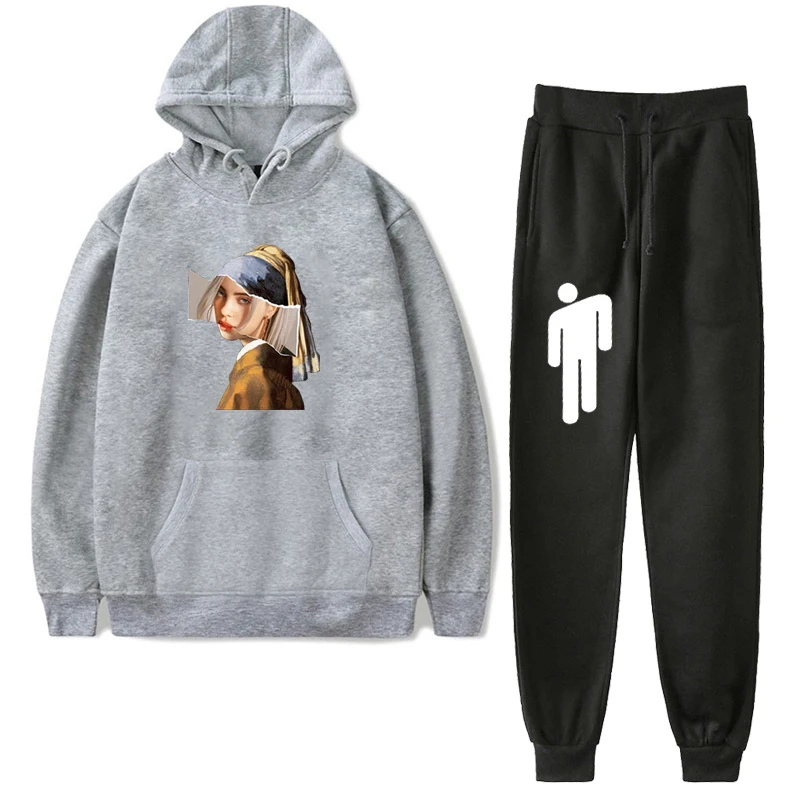 

New Spring Autumn Hoodies Toddler Boy Girl Sets Billie Eilish Sweater + Pants 2pcs Baby Children Warm Sweatshirt Kid Clothes