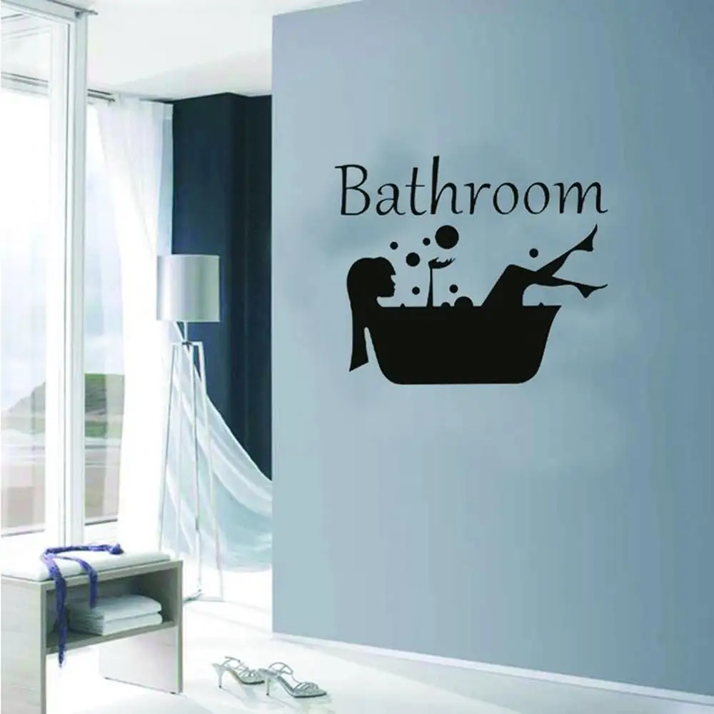 Lady Bathtub Wall Sticker Home Bathroom Door Removable Decal Art Mural Decor Lady Bathtub Wall Sticker Home Bathroom Door Removable Decal Art Mural Decor