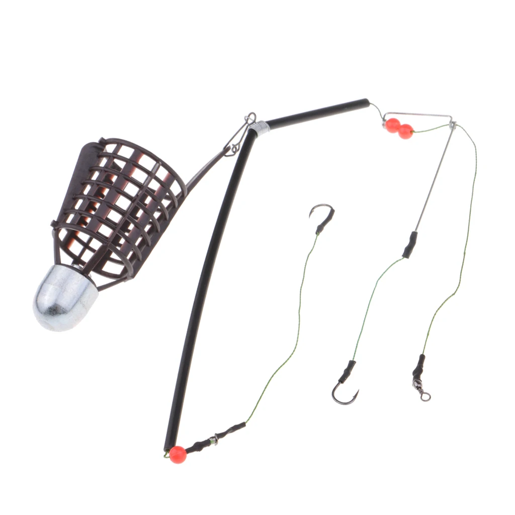 Carp Fishing Bait Feeder Basket Holder Fishing Lure Cage with Line Hooks Fishing Feeders Basket 20g 30g 40g