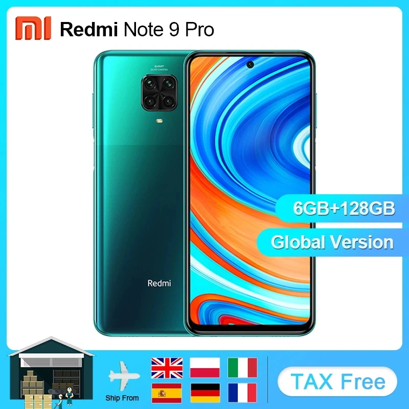 Xiaomi Redmi Note 9 Pro 6 ГБ 128 глобальная версия NFC Snapdragon 720G мобильный телефон 67 &quotсмартфон