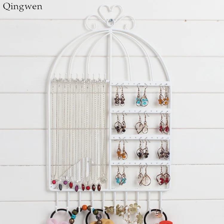 Qingwen Модная креативная клетка для птицы ювелирное изделие дисплей ожерелье браслет серьги для ногтей стойка настенная рамка