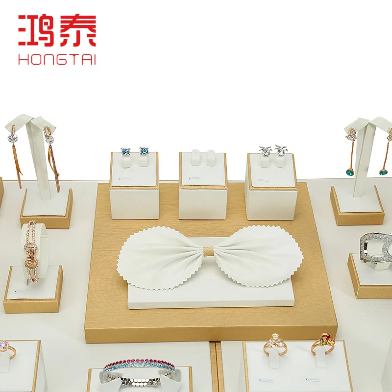 Золотое двойное кольцо ювелирные изделия стойки дисплей наборы реквизита тайваньский нефрит ювелирные браслеты и кулоны хранения горизонтальный портрет