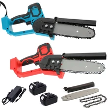 Motosserra elétrica, motor sem escova, recarregável, 8 familiar, 1200w, ferramenta elétrica para carpintaria, jardim