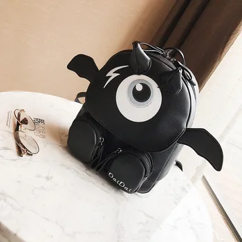 

Funny Women Cartoon School Bags for Teenagers Girls Eye Monster Bag PU Leather Women Backpack Small Backpack Women Famous Brands
