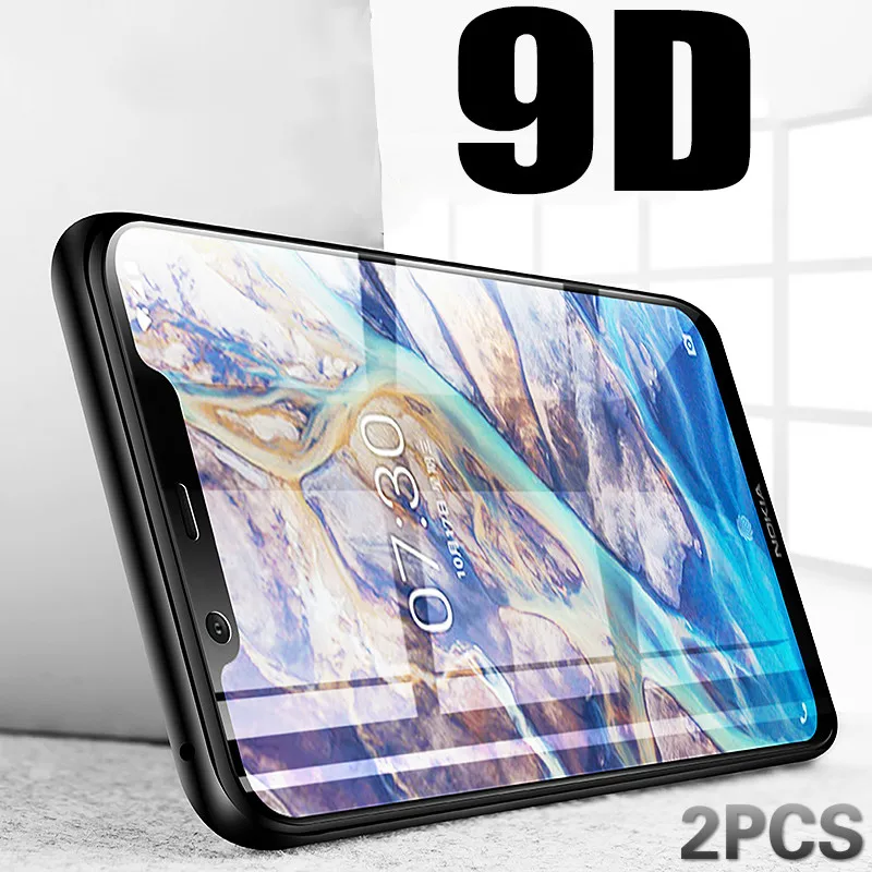 

2PCS 9D Tempered Glass For Nokia 8 7 7.1 6.1 5.1 3.1 Plus Screen Protector Full Cover For Nokia 4.2 3.2 2.2 3 6 Protection Film