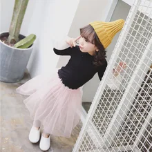 Детская одежда из Южной Кореи для девочек; весенняя одежда г.; весеннее Новое Стильное Сетчатое платье; брюки; базовые длинные брюки; Q20