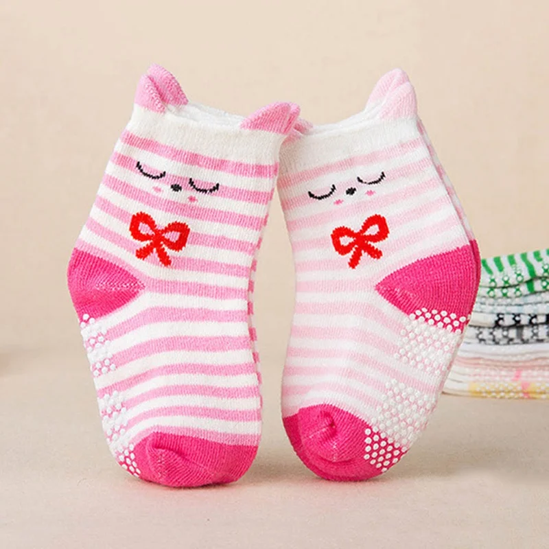 2 пар/компл. с рисунком персонажей из мультфильмов детские носки с объемными ушами Детские носки нескользящие носки-тапочки