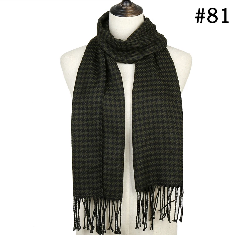Осень-зима теплый кашемировый шарф высокого качества женские клетчатые шарфы с кисточками мужской шарф пашмины женские длинные шали и обертывание одеяло - Цвет: Color 81