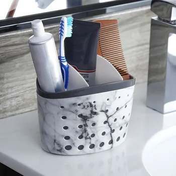 

Storage Shelf Bathroom Storage Rack With Partition Household Bathroom Toothbrush Basket Desktop Rack
