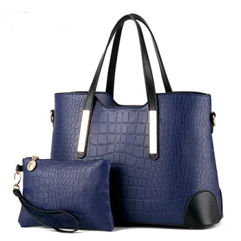 

Vintage Women Messenger Bags Shoulder Handbag Women Top-Handle Crocodile Pattern Composite Bags Leather Bag Sac A Dos Shoulder