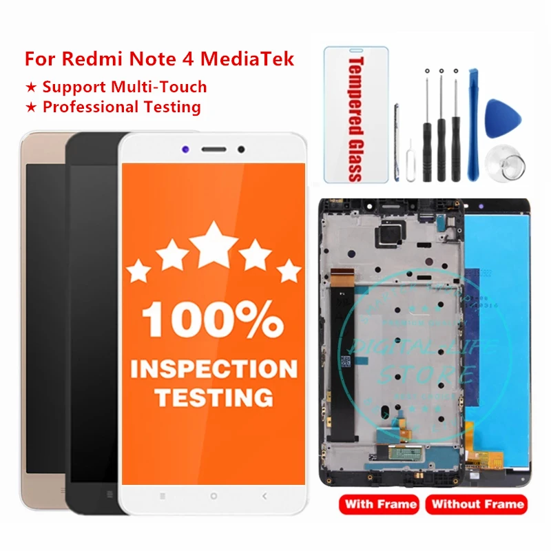 For Xiaomi Redmi Note 4 MediaTek LCD Display Touch Screen Digitizer