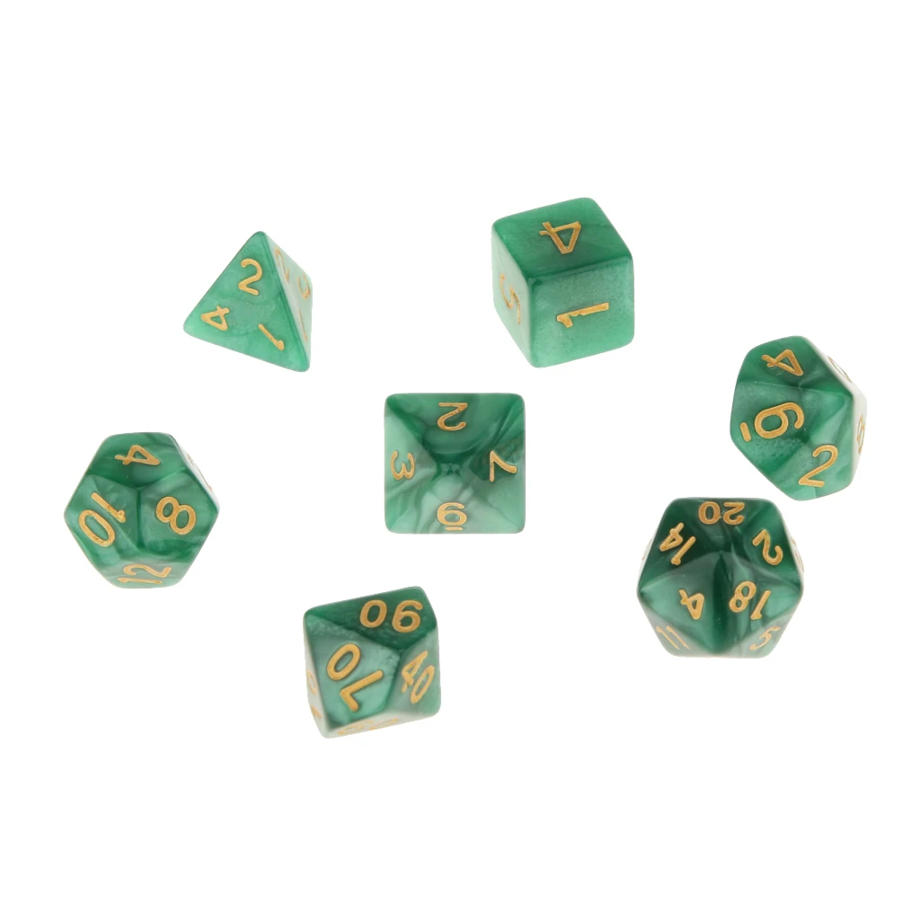 7pcs TRPG Games Parts D&D Gaming Dices D4-D20 Acrylic Dices 6 Colors Available 7pcs TRPG Games Parts D&D Gaming Dices D4-D20 Acrylic Dices 6 Colors Available