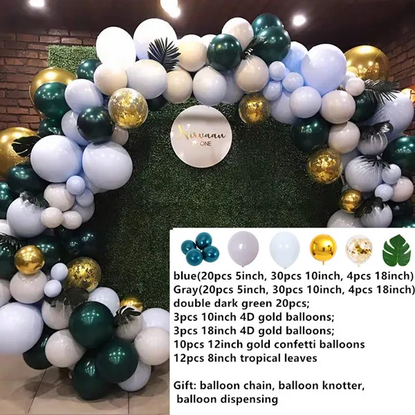 3 Pastel Baby Blue Macaron Balloon Garland Arch Dark Green Gray Latex Balloons Wedding Party Backdrop Tape Wall Balloons Decoation - Цвет: 3