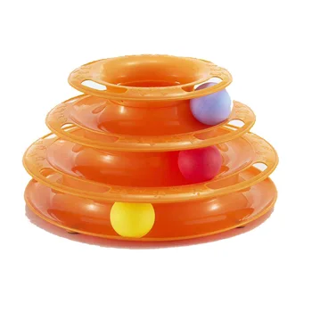 

Funny Cat Pet Toy Cat Toys Intelligence Triple Play Disc Cat Toy Balls Ball Toys Pets Green Orange