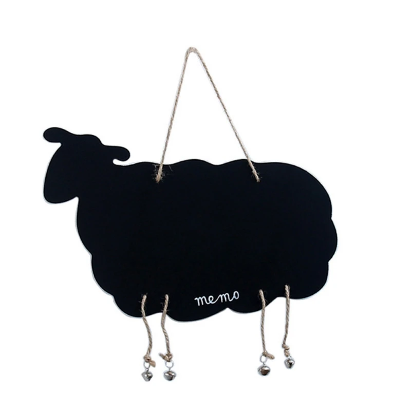 A Christmas Sheep elk shape Blackboard Art Craft Chalk Board Draw Mural Decor Art Chalkboard Wall Boards for Kids Rooms Home Door - Цвет: A