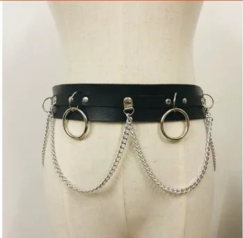 

Deepeel 1pc 98cm Ladies Punk Wind Chain Decorative Girdle High Waist Women Cummerbunds Belts Personality Simple with Jeans YK686