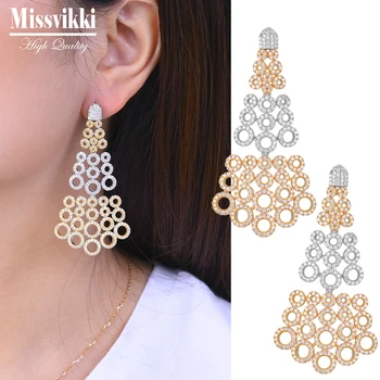 

missvikki Trendy Mesh Long Dangle Earrings Pendant Bohemian Roamntic Style Lots of circles Pendant Earrings for Women Girl