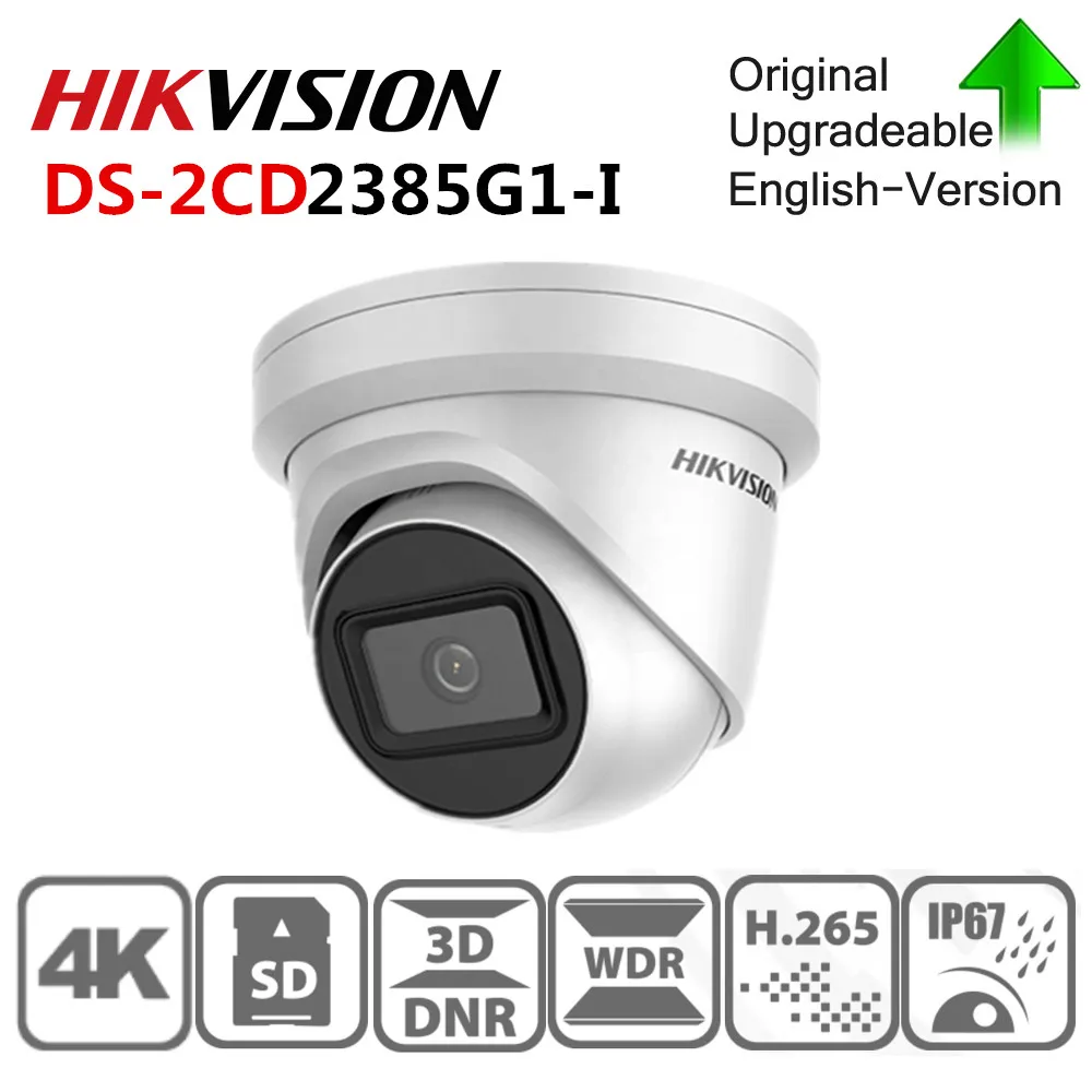 Hikvision оригинальная IP камера DS-2CD2385G1-I 4K 8MP сетевая CCTV H.265 безопасности POE WDR SD слот