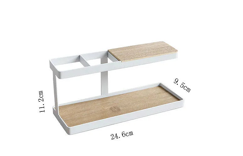Japanese Remote Control Holder Stand Wooden Iron Glasses Watch Storage Box Office Desktop Organizer Jewelry Storage Rack Shelf - Цвет: 1