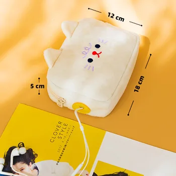 

Cartoon Plush Data Cable Purse Phone Bag Mobile Power Charger Holder Digital Accessories Case H66