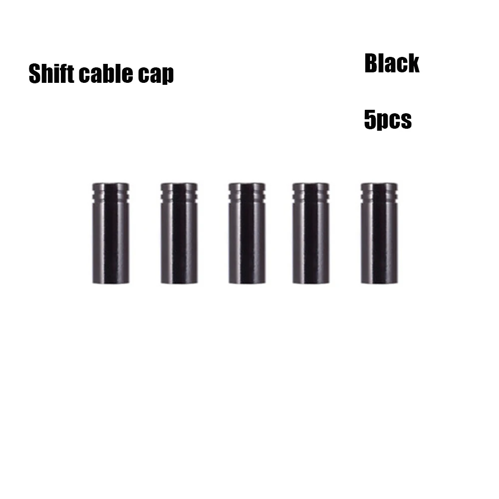 Black Shift Caps 5 шт. 4 цвета Алюминиевый тормоз/переключатель переключения кабеля крышка велосипедный наконечник крышка открытый MTB дорожный Запчасти для велосипедов аксессуар - Цвет: Black Shift Caps