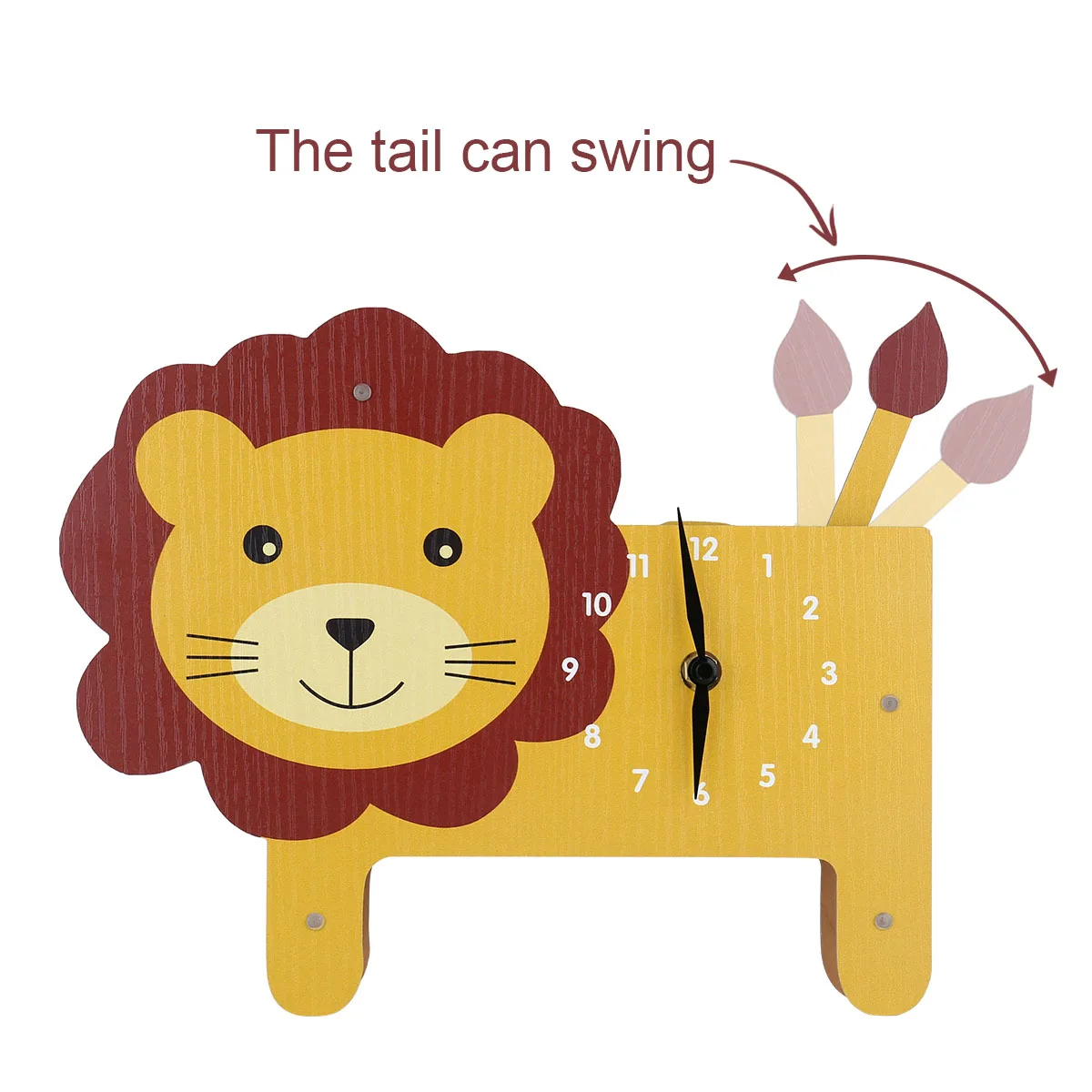 Tooarts Cartoon Animal Clock Swinging Lion Clock Wooden Clock, Wall Clock  for Kids Room Living Room Home Decor 5 styles option|Decorative Growth  Charts| - AliExpress