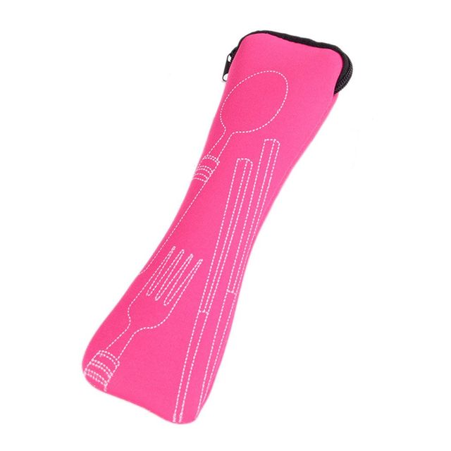 Piece Tableware Portable Printing Stainless Steel Spoon Fork Chopstick Steak Knife Set Travel Picnic Tableware Tableware Bag